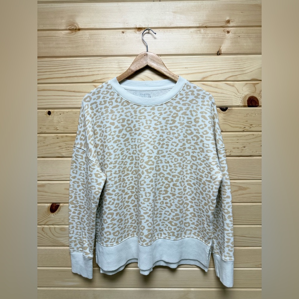 Time and Tru Beige Animal Print Sweater